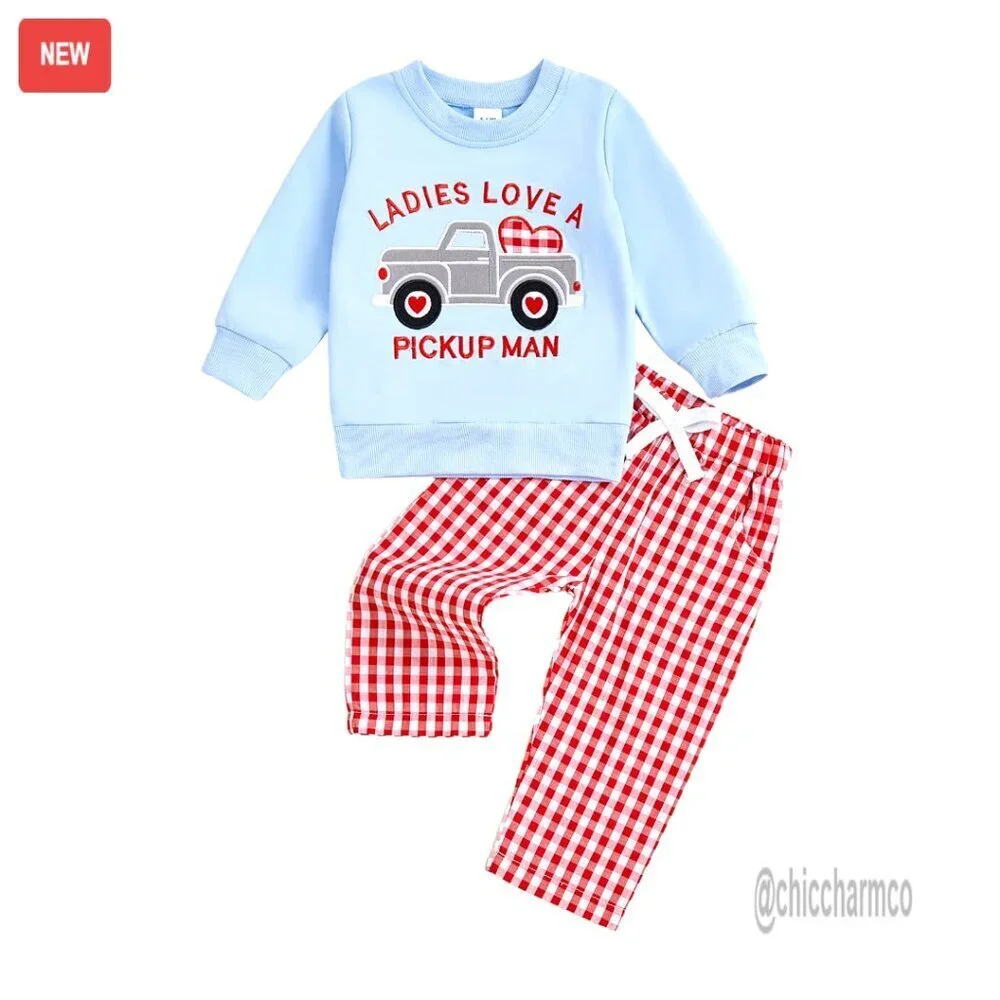 Toddler Boy Long Sleeve Sweatshirt and Pants Set, 95% Cotton, 0-4T